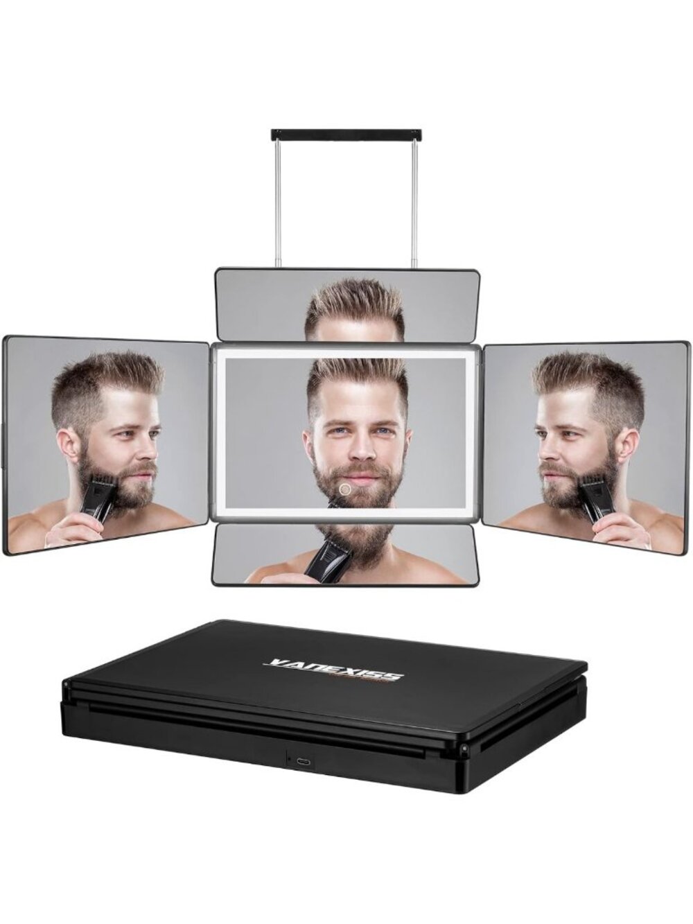 5-Way Mirror for Self Hair Cutting & Braiding - Versatile Barber Tool